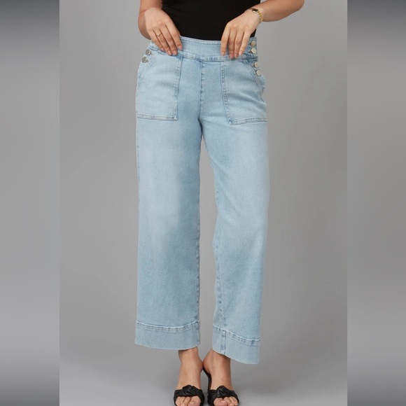 Lola Jeans Colette High Rise Wide Leg Jeans Light Blue 26 BNWT - Picture 2 of 13